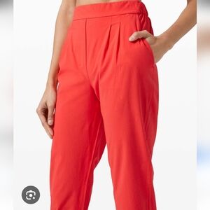 Lululemon Pull-on Pleated Front Carnation Red Trouser Pants Size 6